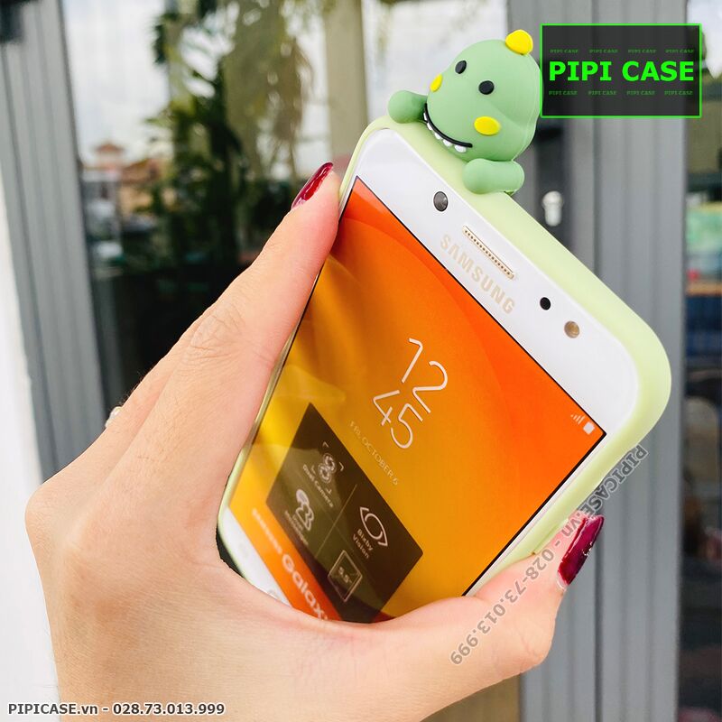 Ốp Lưng Samsung J7 Pro - Khủng Long - Xanh