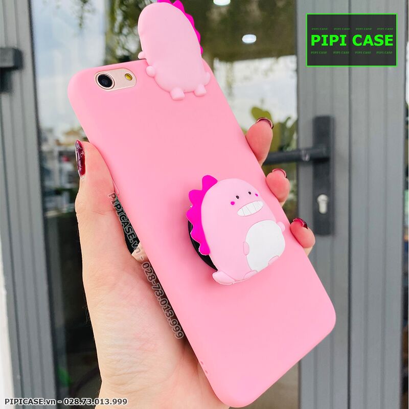 Ốp Lưng Oppo F1s - Pop Khủng Long - Hồng