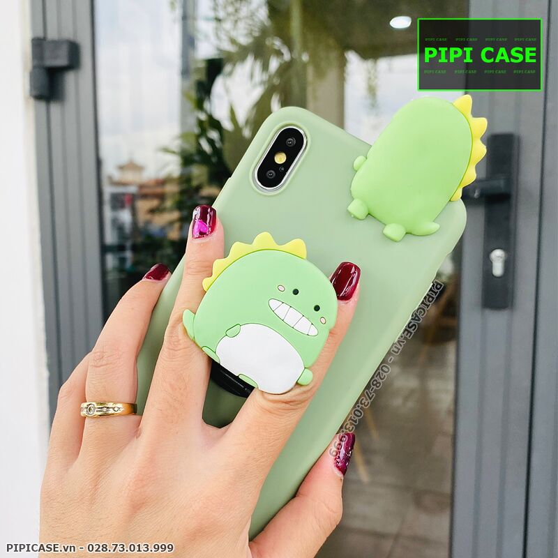 Ốp Lưng iPhone XS Max - Pop Khủng Long - Xanh