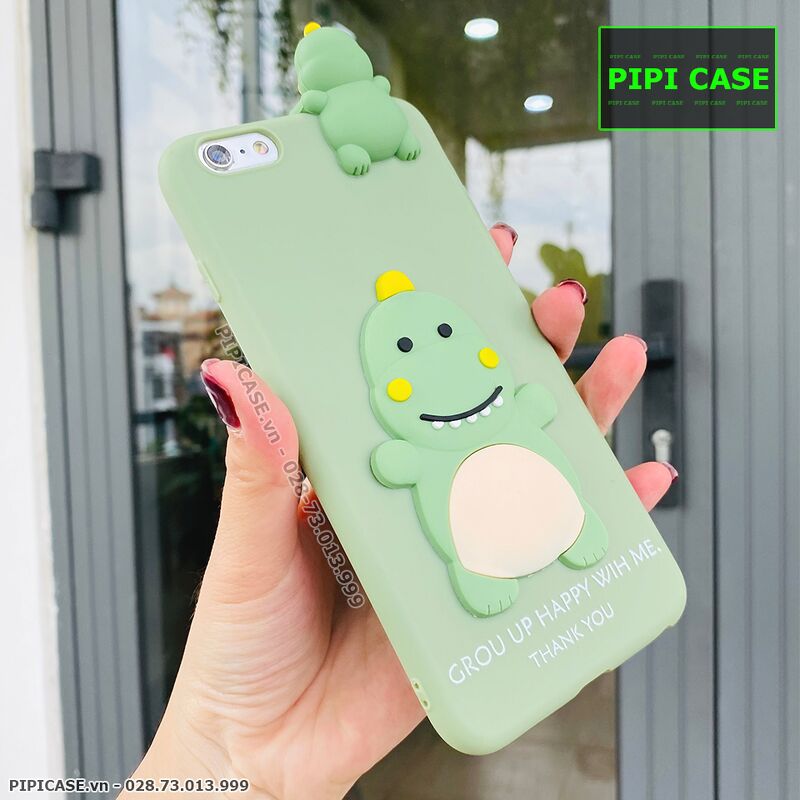 Ốp Lưng iPhone 6S - Khủng Long - Xanh
