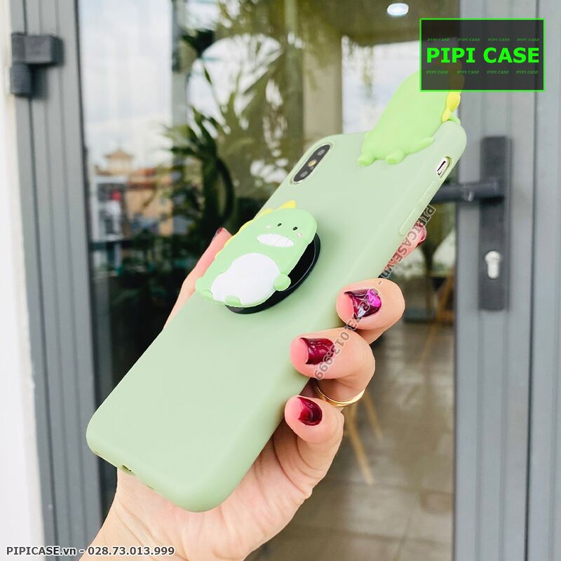 Ốp Lưng iPhone XS Max - Pop Khủng Long - Xanh
