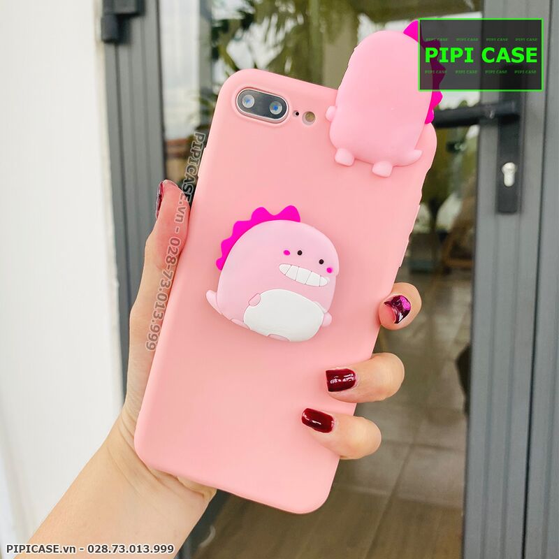 Ốp Lưng iPhone 8 Plus - Pop Khủng Long - Hồng