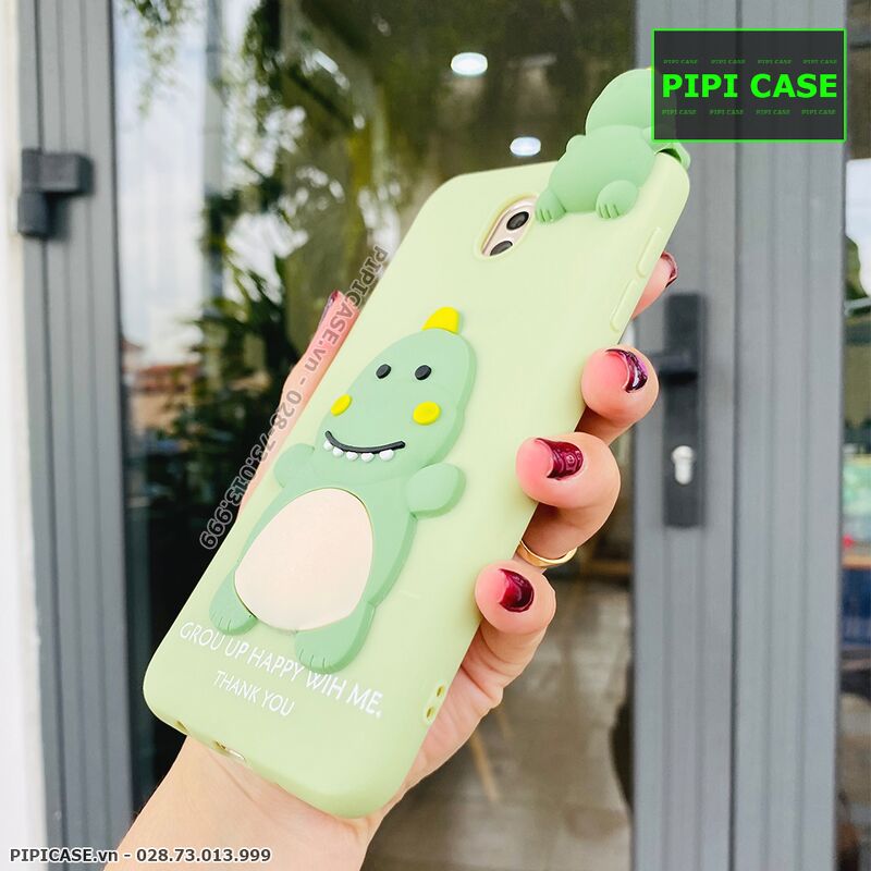 Ốp Lưng Samsung J7 Pro - Khủng Long - Xanh