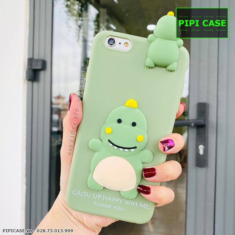 Ốp Lưng iPhone 6S - Khủng Long - Xanh