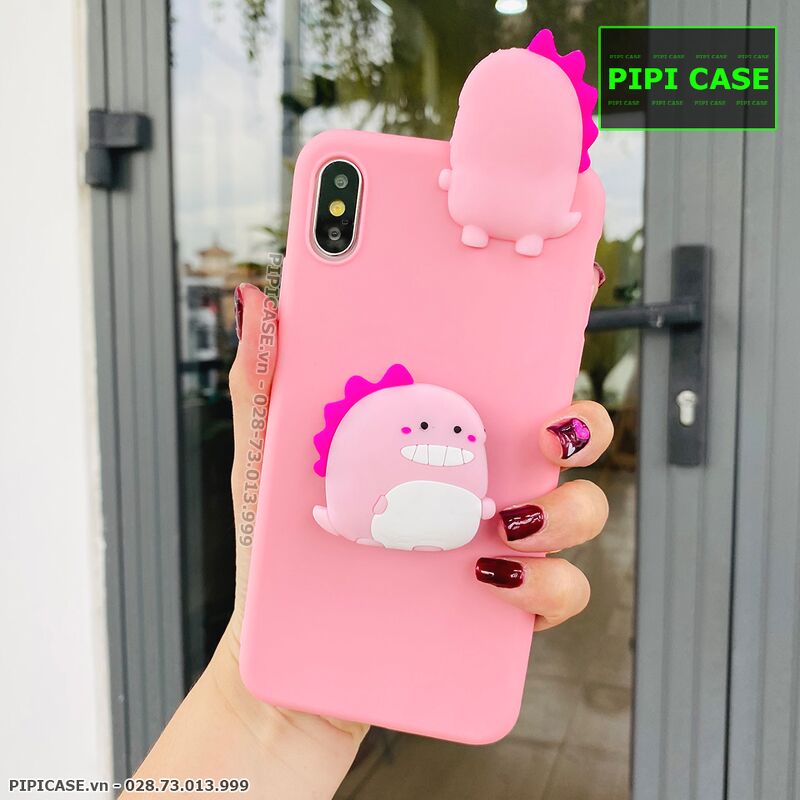 Ốp Lưng iPhone X / XS - Pop Khủng Long - Hồng
