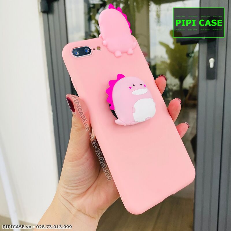 Ốp Lưng iPhone 8 Plus - Pop Khủng Long - Hồng