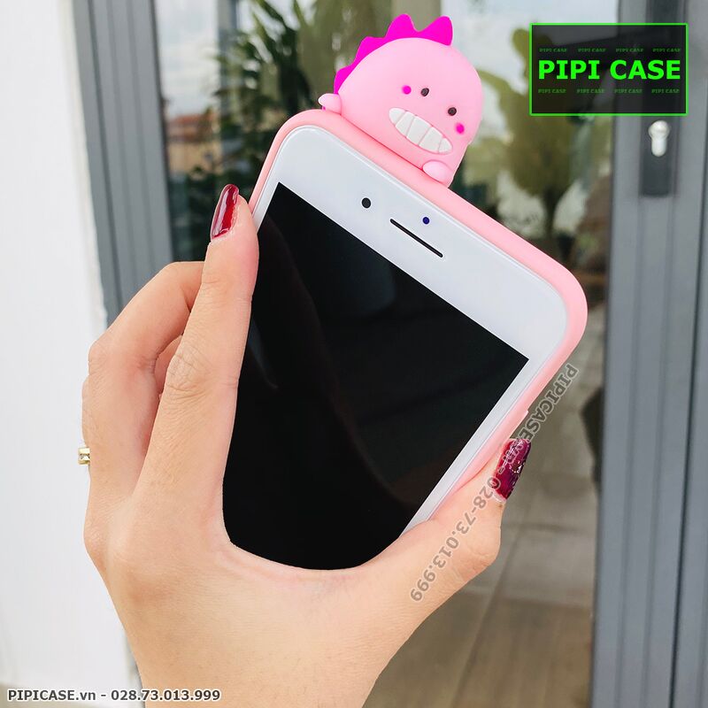 Ốp Lưng iPhone 8 Plus - Pop Khủng Long - Hồng