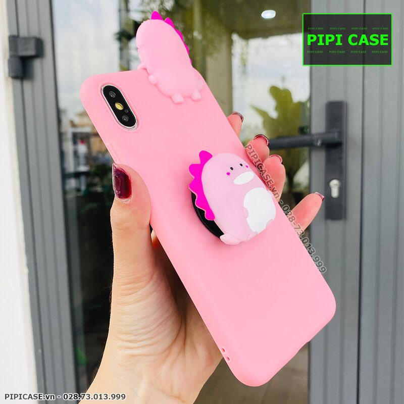Ốp Lưng iPhone X / XS - Pop Khủng Long - Hồng