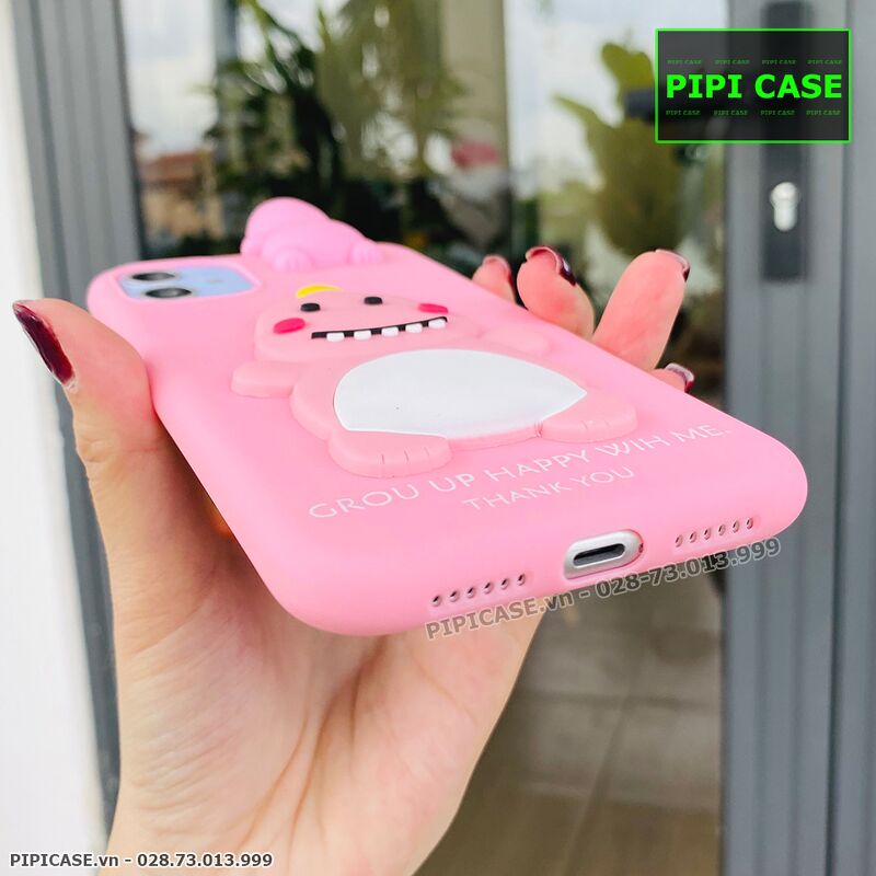 Ốp Lưng iPhone 11 - Khủng Long - Hồng