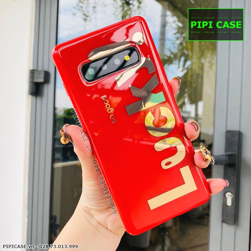 Ốp Lưng Samsung S10 Plus - Lucky - Đỏ