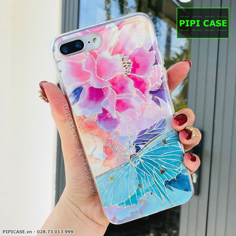 Ốp Lưng iPhone 7 Plus / 8 Plus - Hoa Xuân - Xanh