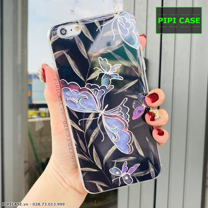 Ốp Lưng iPhone 6 Plus / 6S Plus - Hoa Xuân - Đen