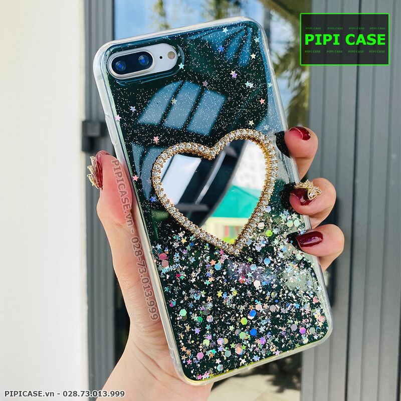 Ốp Lưng iPhone 8 Plus - Gương Tim - Xanh Lá