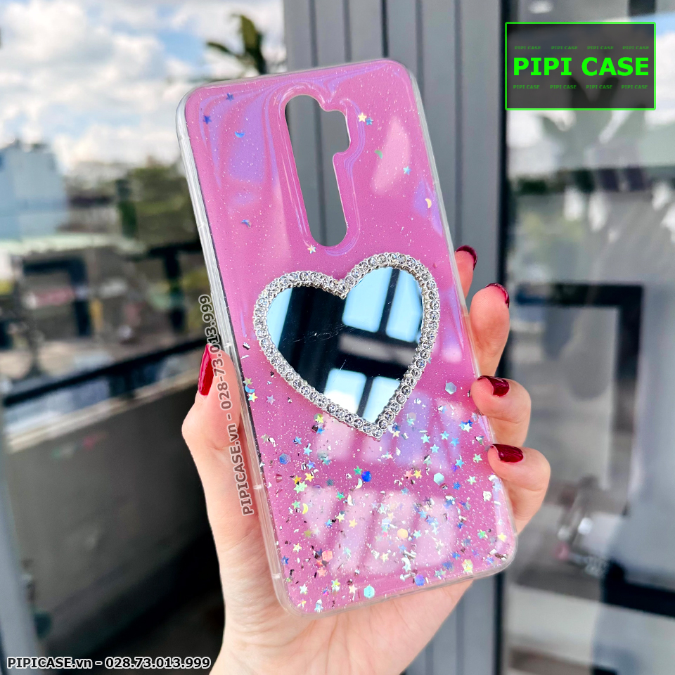Ốp Lưng Oppo A5 2020 / A9 2020 - Gương Tim - Hồng