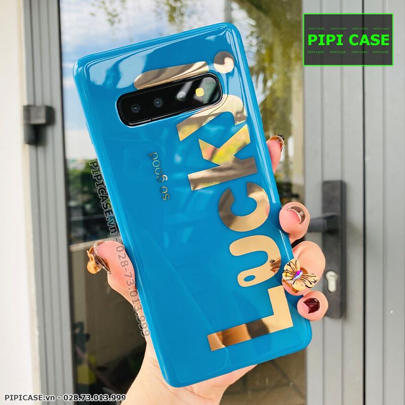 Ốp Lưng Samsung S10 Plus - Lucky - Xanh Dương