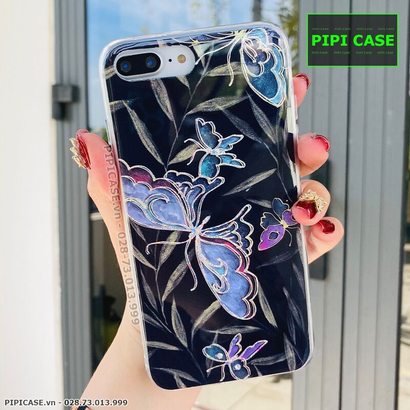 Ốp Lưng iPhone 7 Plus / 8 Plus - Hoa Xuân - Đen