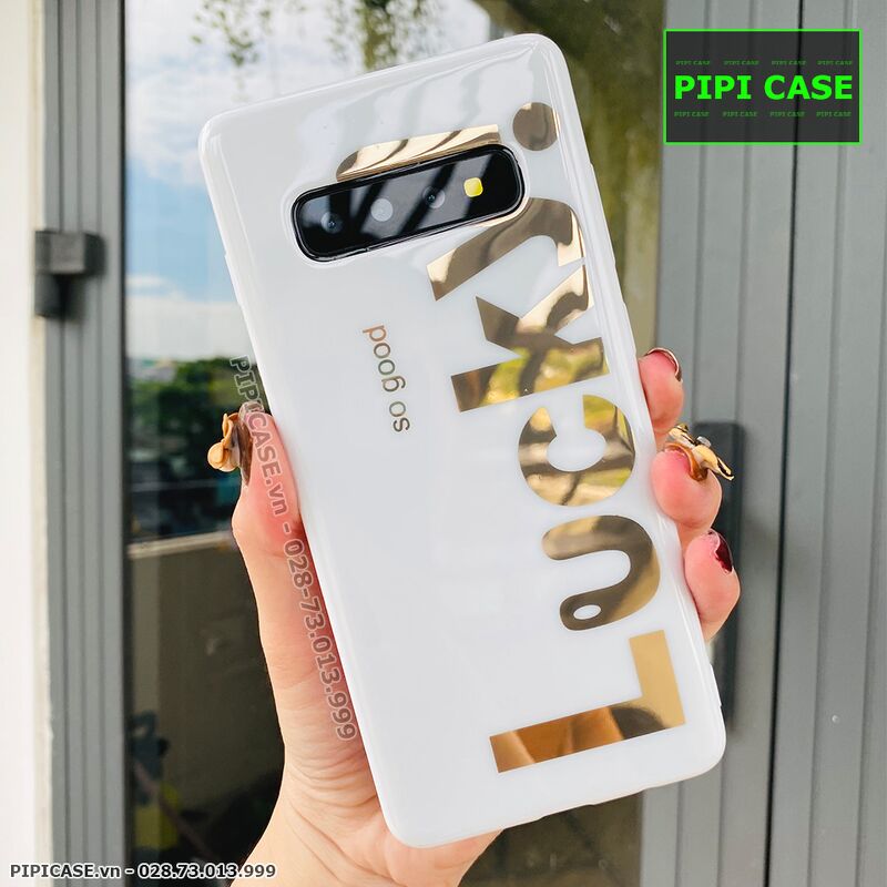 Ốp Lưng Samsung S10 Plus - Lucky - Trắng