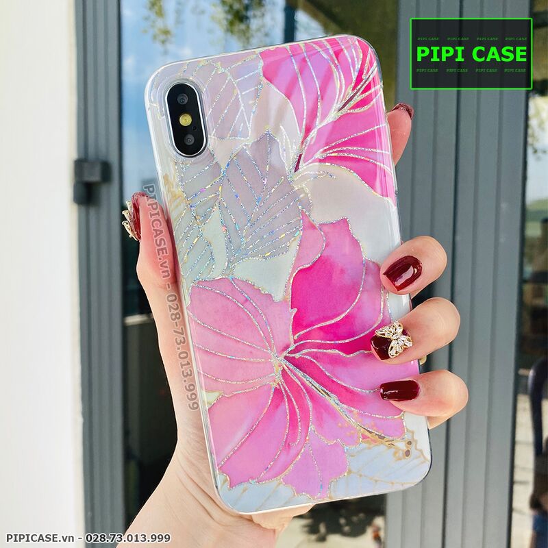 Ốp Lưng iPhone X / XS - Hoa Xuân - Hồng