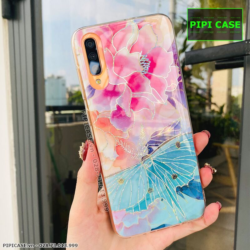 Ốp Lưng Samsung A70 - Hoa Xuân - Xanh