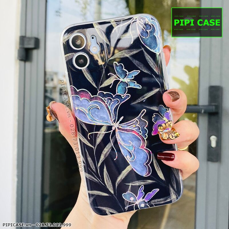 Ốp Lưng iPhone 11 - Hoa Xuân - Đen
