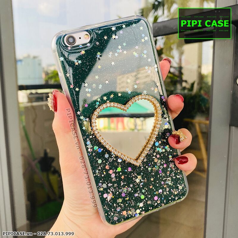 Ốp Lưng iPhone 6 Plus / 6S Plus - Gương Tim - Xanh Lá