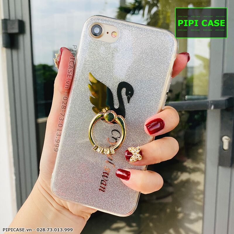 Ốp Lưng iPhone 7 / 8 - iRing Thiên Nga - Xám