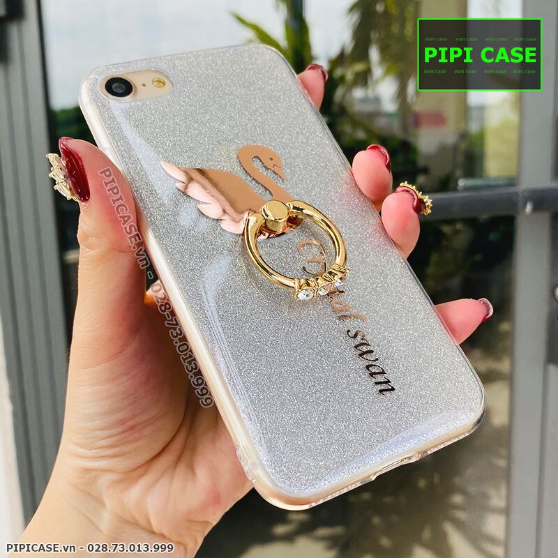 Ốp Lưng iPhone 7 / 8 - iRing Thiên Nga - Xám