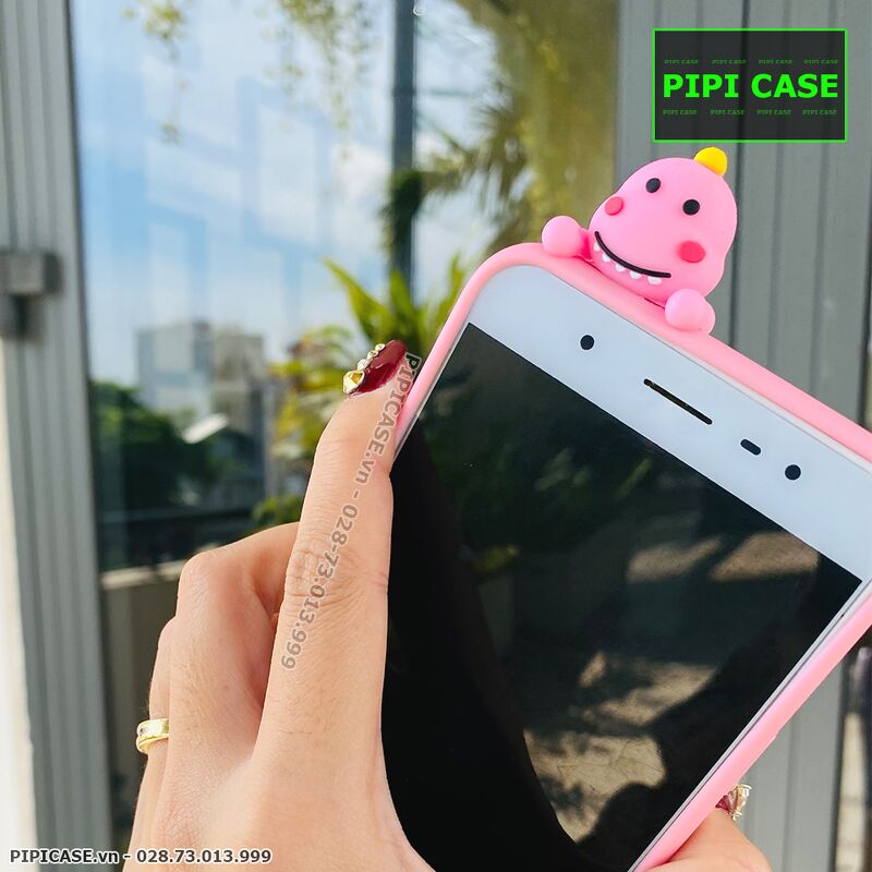 Ốp Lưng Oppo F1s - Khủng Long - Hồng