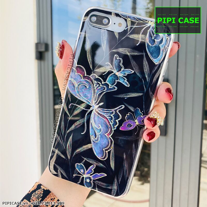Ốp Lưng iPhone 7 Plus / 8 Plus - Hoa Xuân - Đen