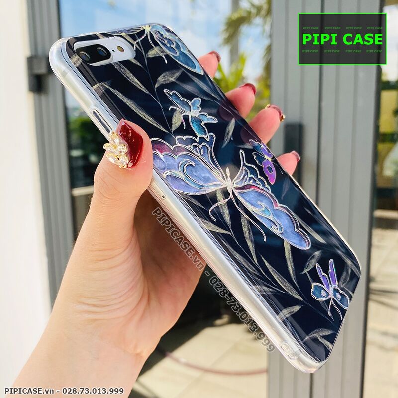 Ốp Lưng iPhone 7 Plus / 8 Plus - Hoa Xuân - Đen