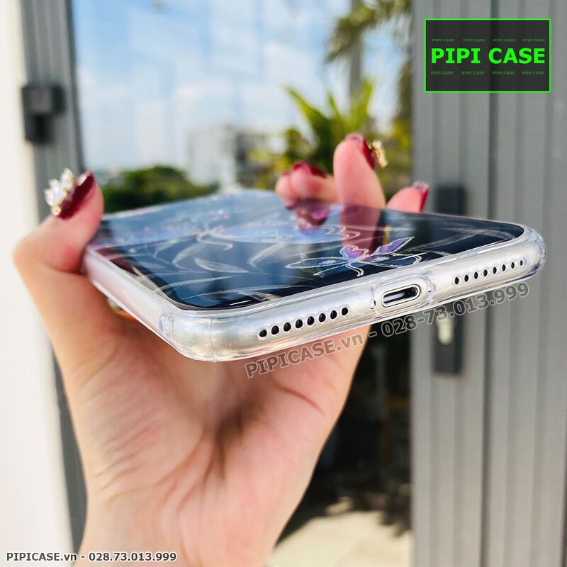 Ốp Lưng iPhone 7 Plus / 8 Plus - Hoa Xuân - Đen