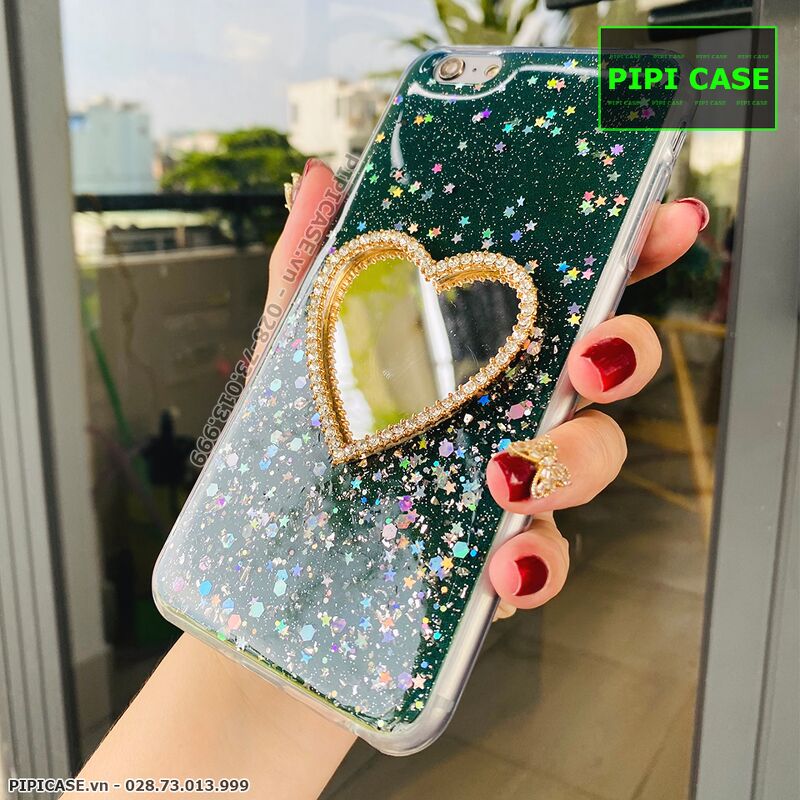 Ốp Lưng iPhone 6 Plus / 6S Plus - Gương Tim - Xanh Lá