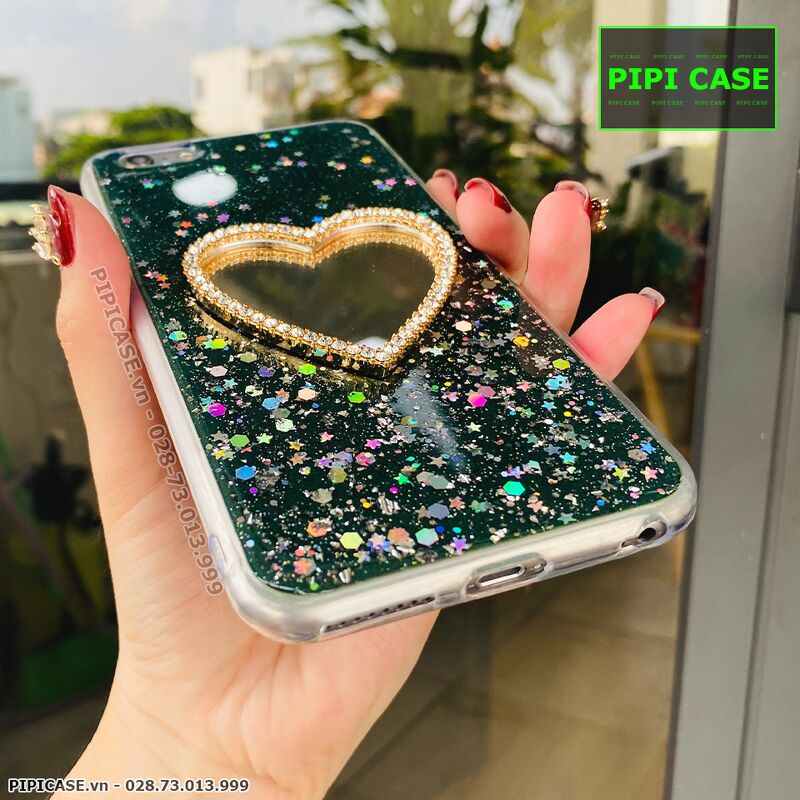 Ốp Lưng iPhone 6 Plus / 6S Plus - Gương Tim - Xanh Lá