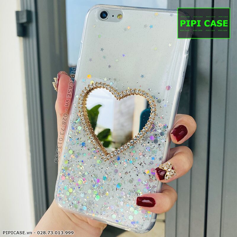 Ốp Lưng iPhone 6 Plus / 6S Plus - Gương Tim - Trắng