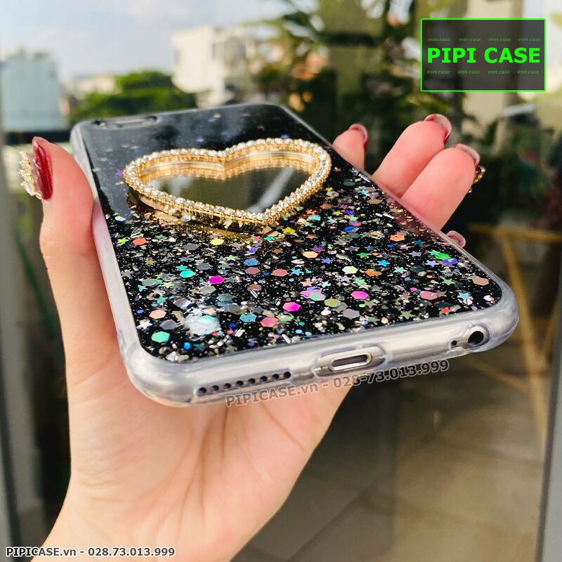 Ốp Lưng iPhone 6 Plus / 6S Plus - Gương Tim - Đen