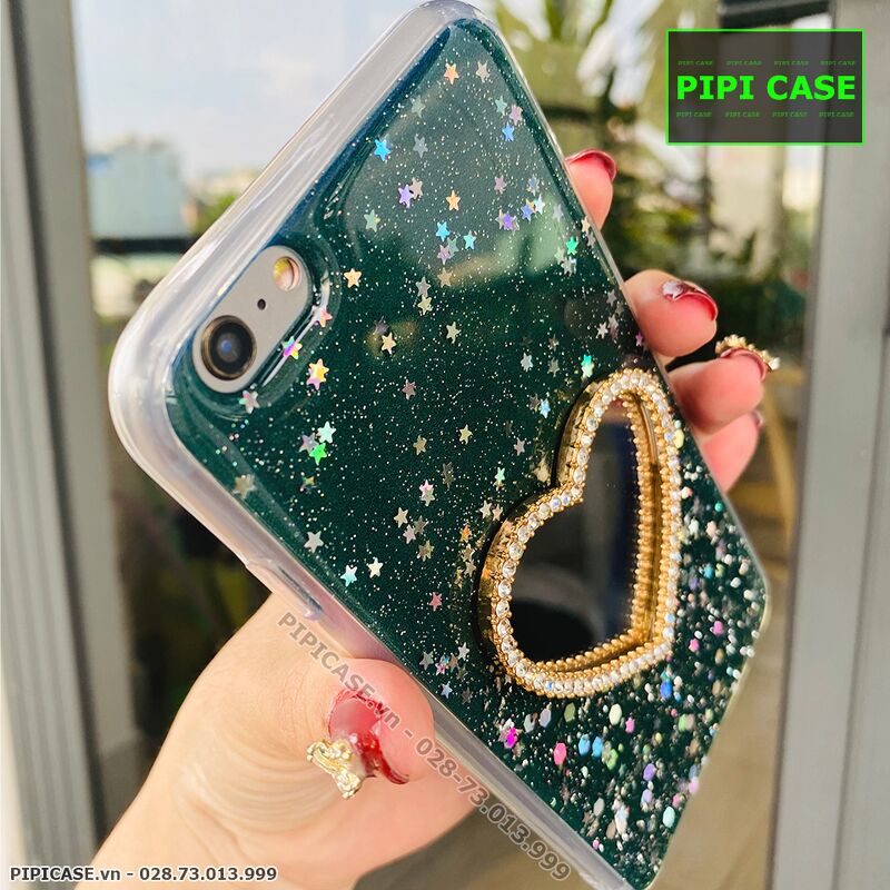 Ốp Lưng iPhone 6 Plus / 6S Plus - Gương Tim - Xanh Lá