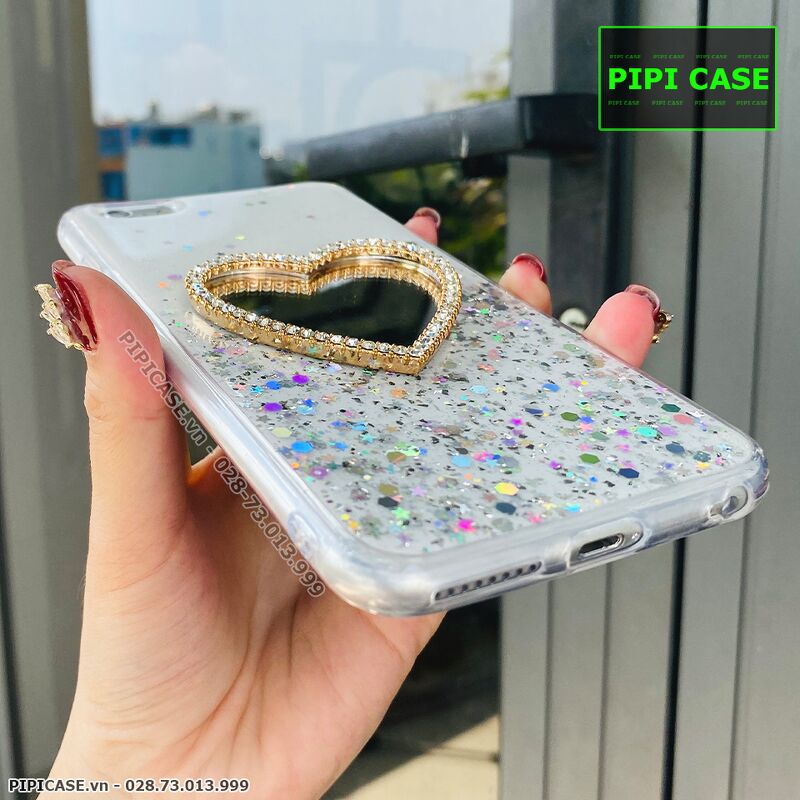 Ốp Lưng iPhone 6 Plus / 6S Plus - Gương Tim - Trắng