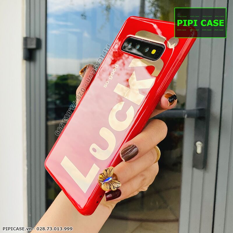 Ốp Lưng Samsung S10 Plus - Lucky - Đỏ