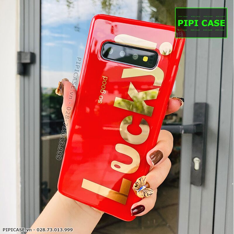 Ốp Lưng Samsung S10 Plus - Lucky - Đỏ