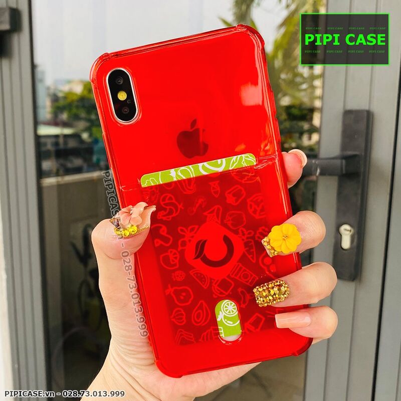 Ốp Lưng iPhone XS Max - Ốp Thẻ - Đỏ