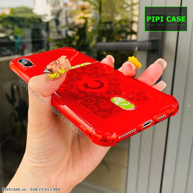 Ốp Lưng iPhone XS Max - Ốp Thẻ - Đỏ