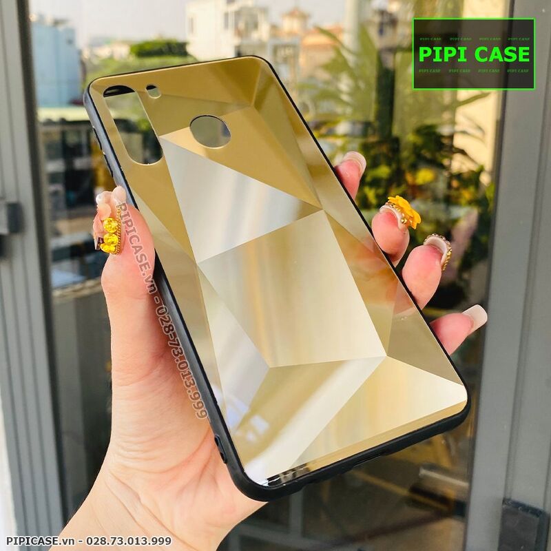 Ốp Lưng Samsung A21 - Kim Cương 6D - Vàng