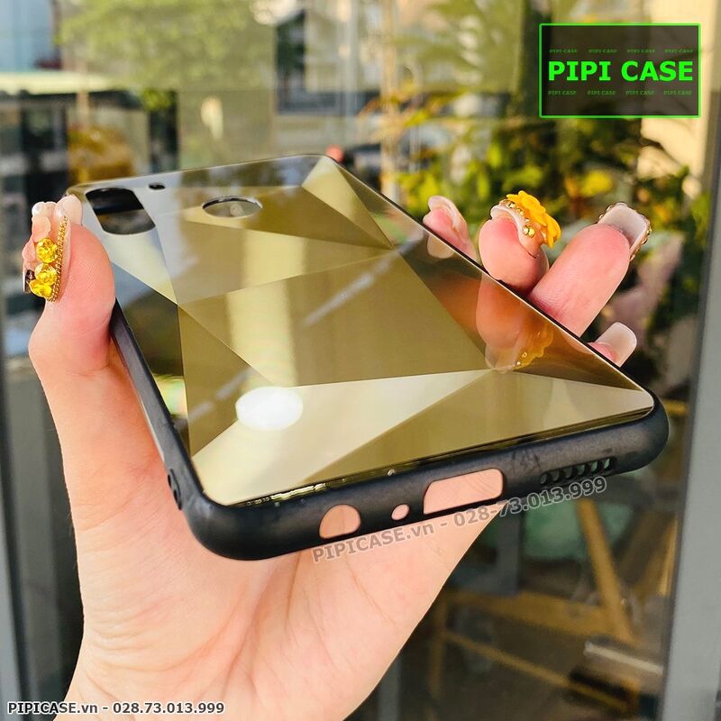 Ốp Lưng Samsung A21 - Kim Cương 6D - Vàng
