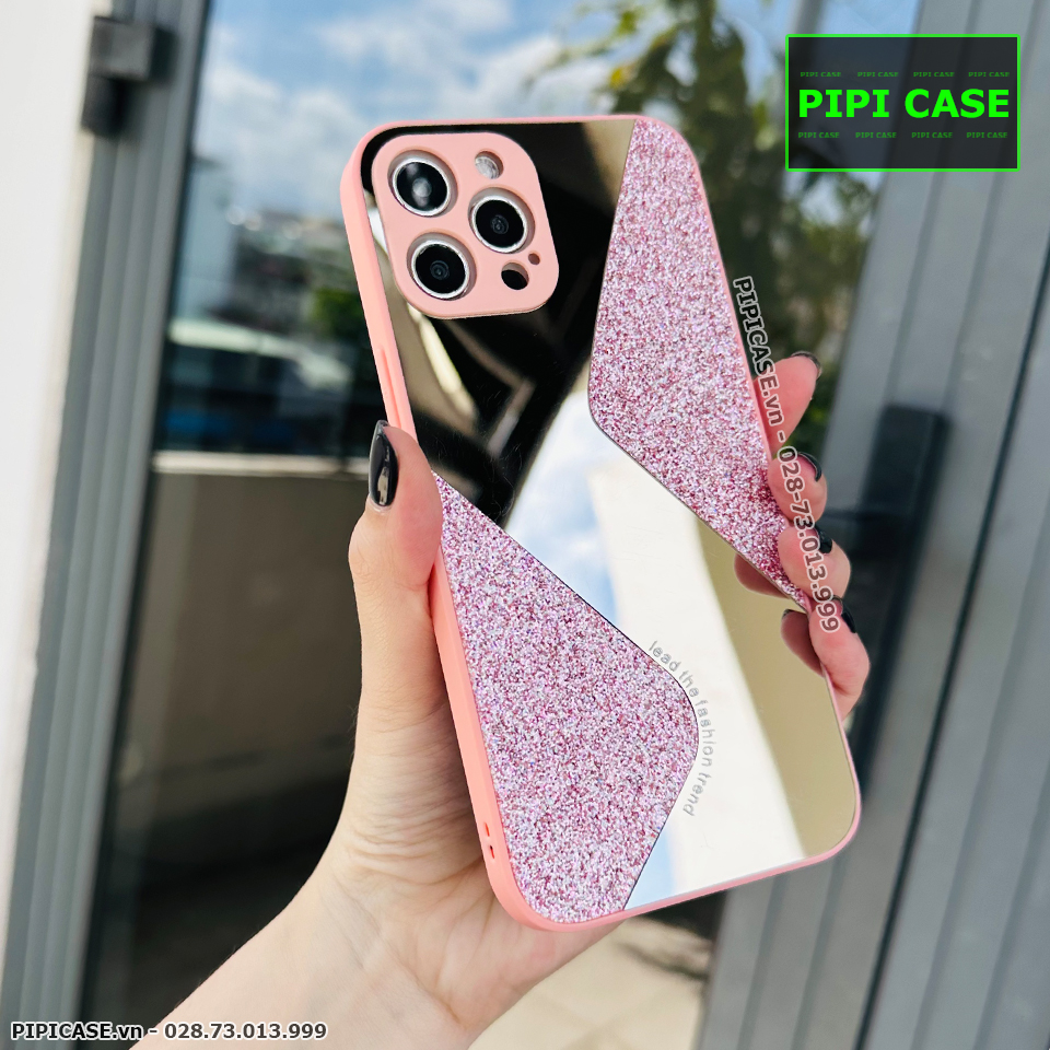 Ốp Lưng iPhone 12 Pro Max - Glitter Mirror - Hồng