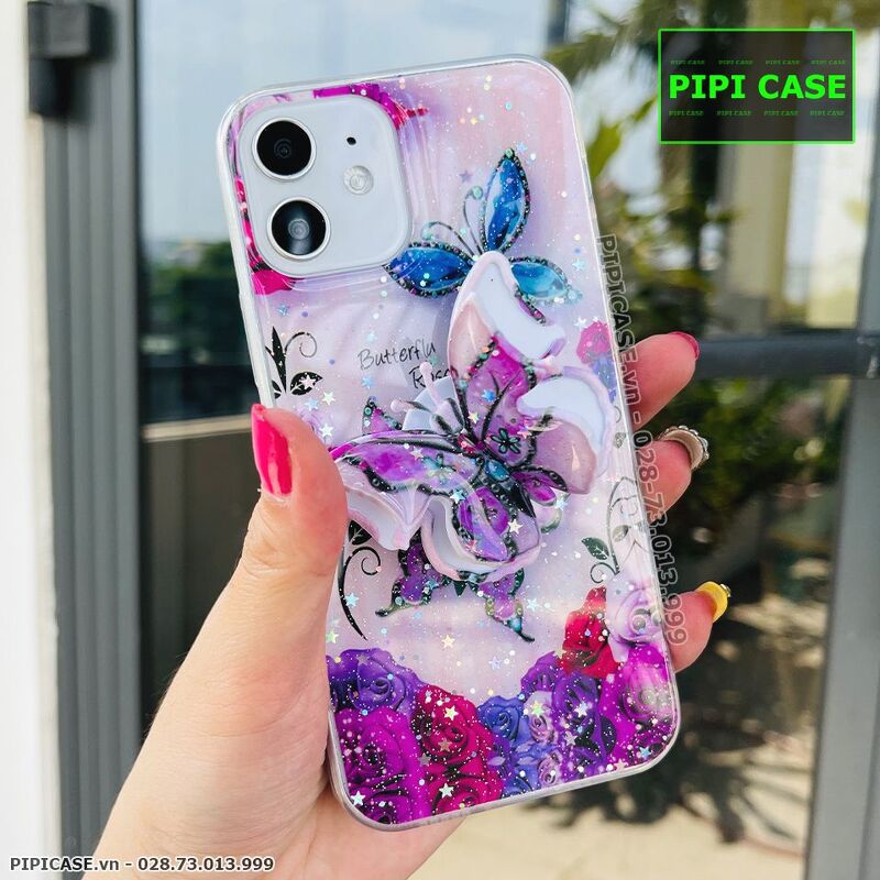 Ốp Lưng iPhone 12 - Iring Butterfly - Tím