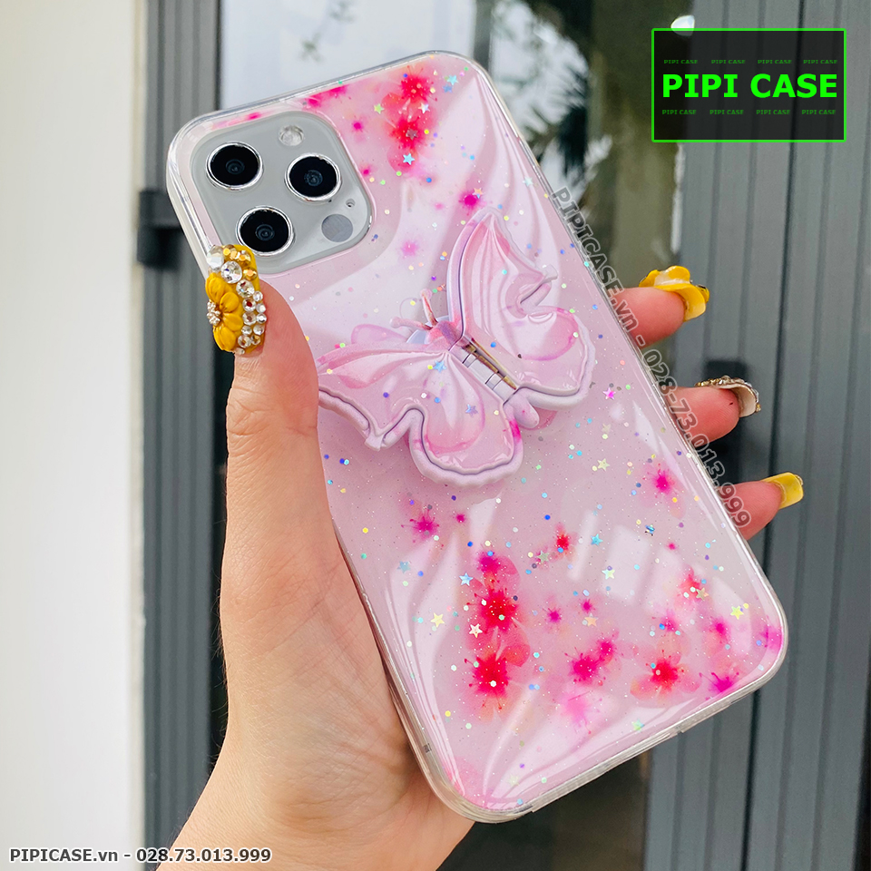 Ốp Lưng iPhone 12 Pro Max - Iring Butterfly - Hồng