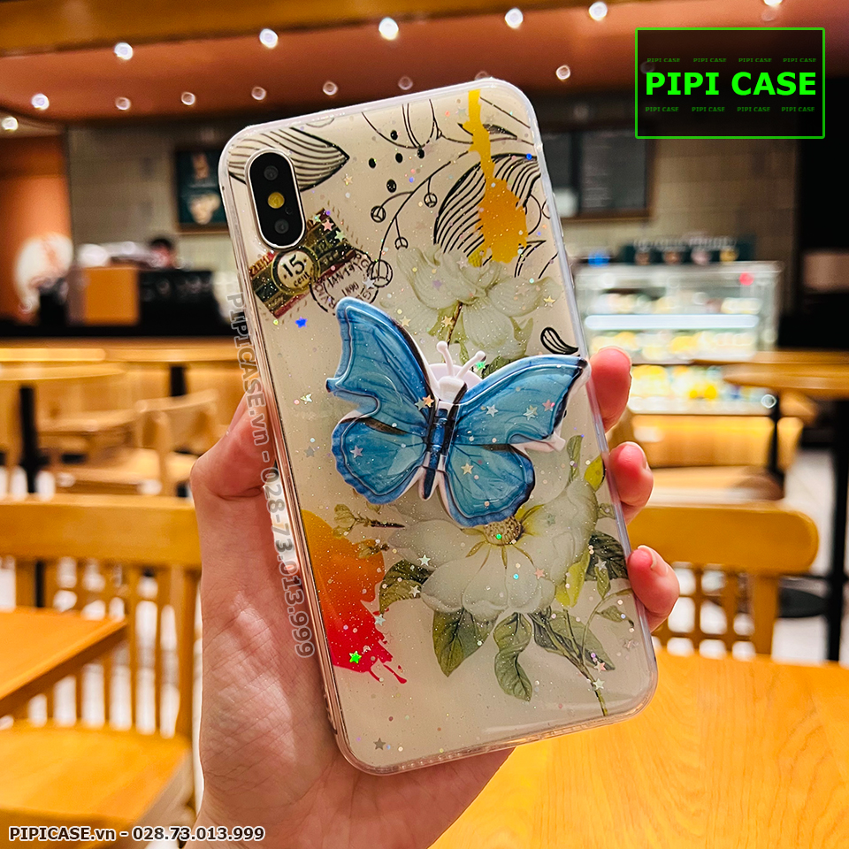Ốp Lưng iPhone XS Max - Iring Butterfly - Xanh