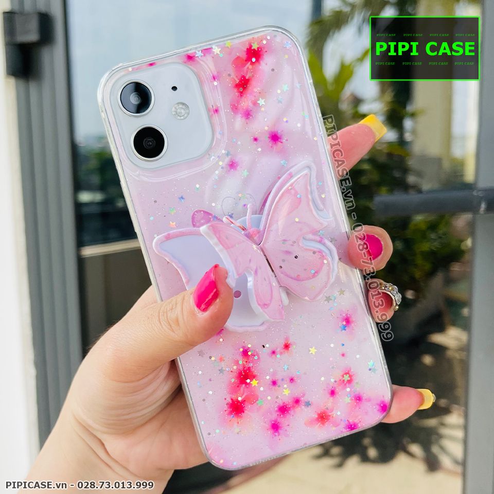 Ốp Lưng iPhone 12 - Iring Butterfly - Hồng