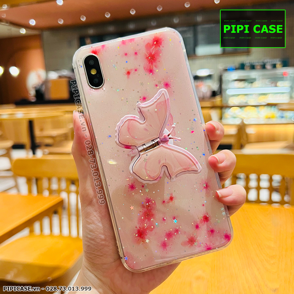 Ốp Lưng iPhone XS Max - Iring Butterfly - Hồng
