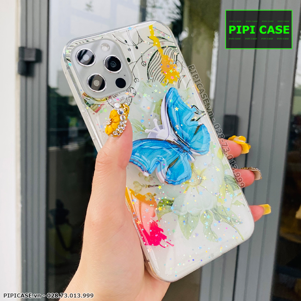 Ốp Lưng iPhone 12 Pro Max - Iring Butterfly - Xanh